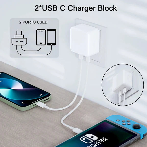 USA Lot Imported pre owned Refurbished 35W Dual PD Fast 100% Original Apple Charger